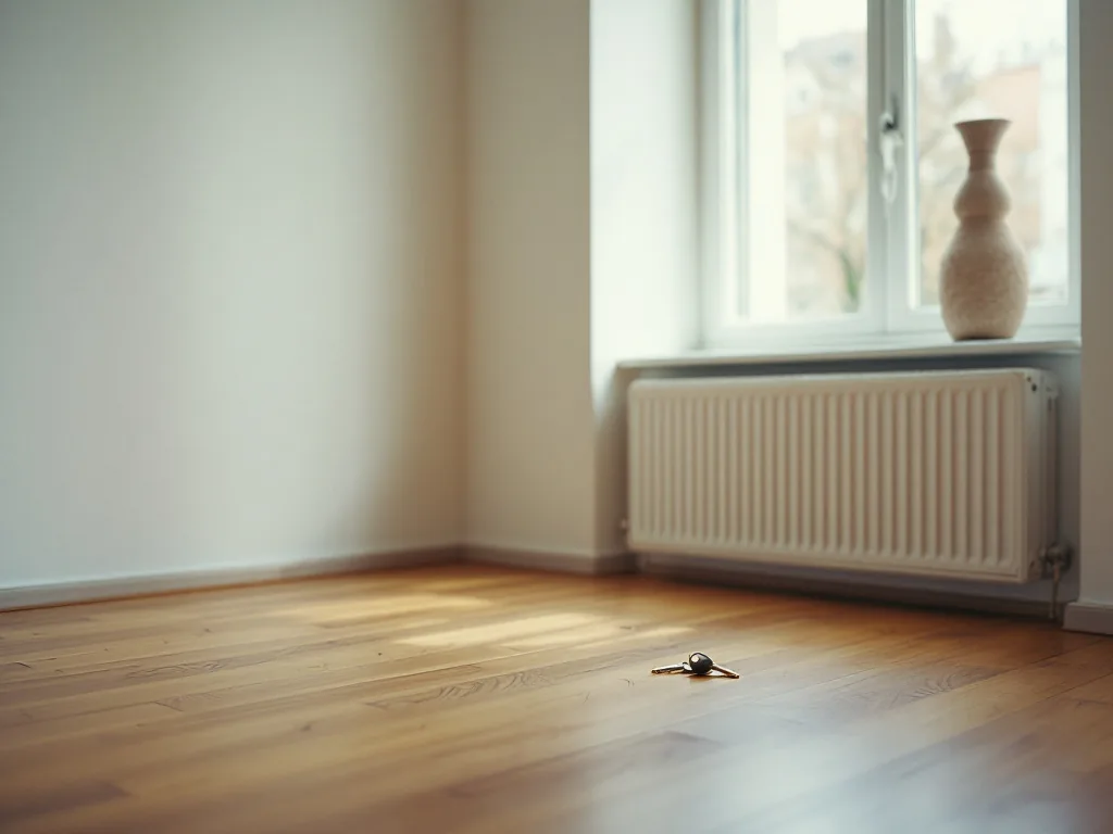 Leere Mietwohnung, besenrein zur Übergabe vorbereitet